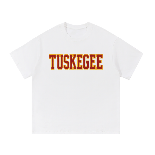 Tuskegee HBCU Essential Cotton T-Shirt – Crimson & Gold College Spirit Tee – Unisex Heavyweight 100% Cotton Tuskegee HBCU Shirt Essential Cotton T-Shirt