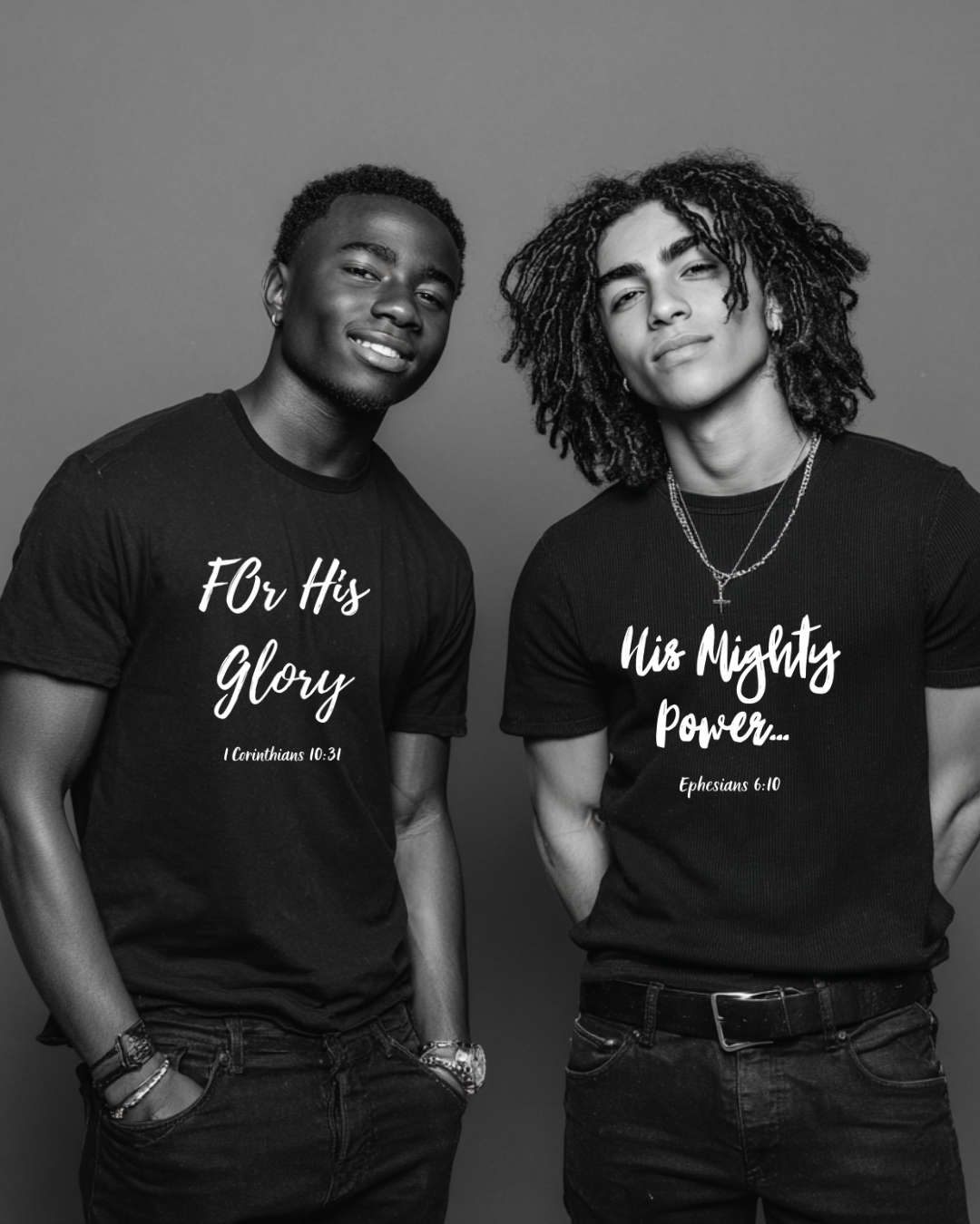 ML - For His Glory - Faith-Inspired Short Sleeve Tee, Christian T-Shirt, Gift for Believers, Bible Verse Apparel, Inspirational Shirt