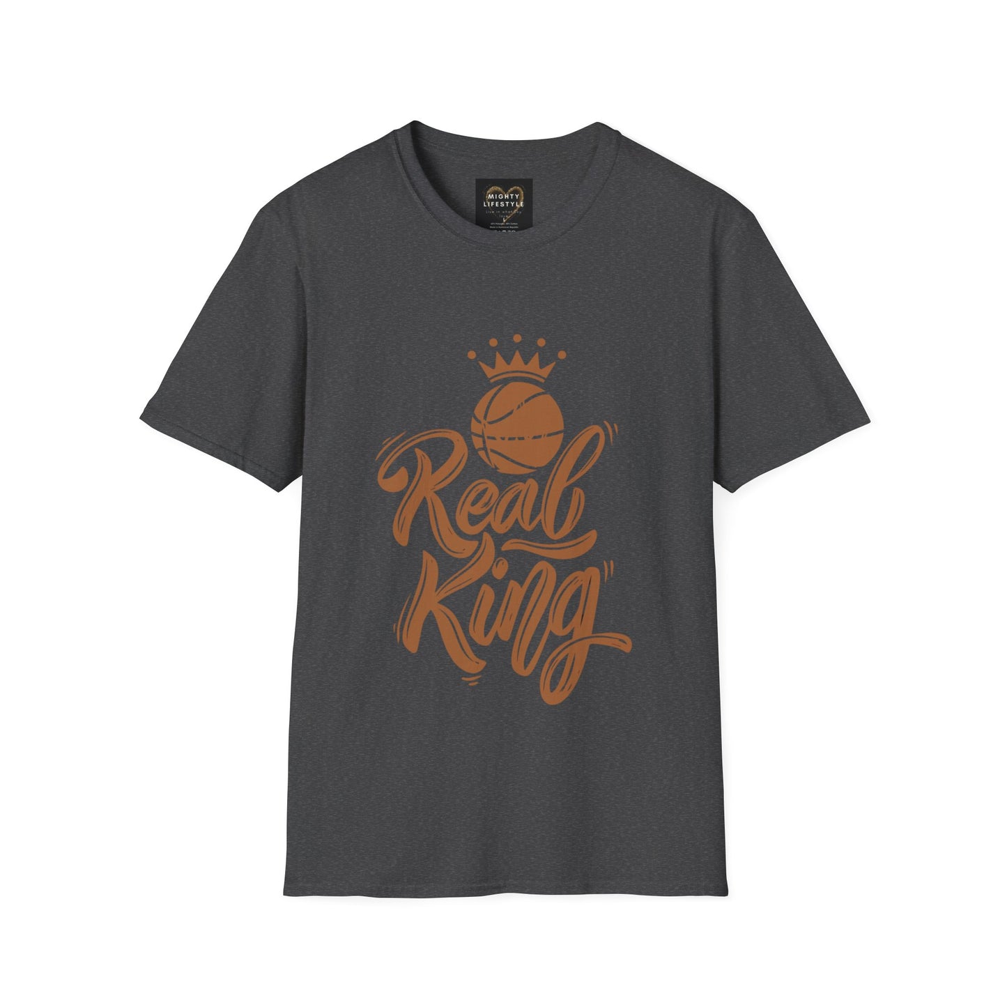 Real King | Basketball Shirt | Men’s Basketball King Shirt | Sports Shirt | Baller Shirt | Mighty Lifestyle | Softstyle T-Shirt