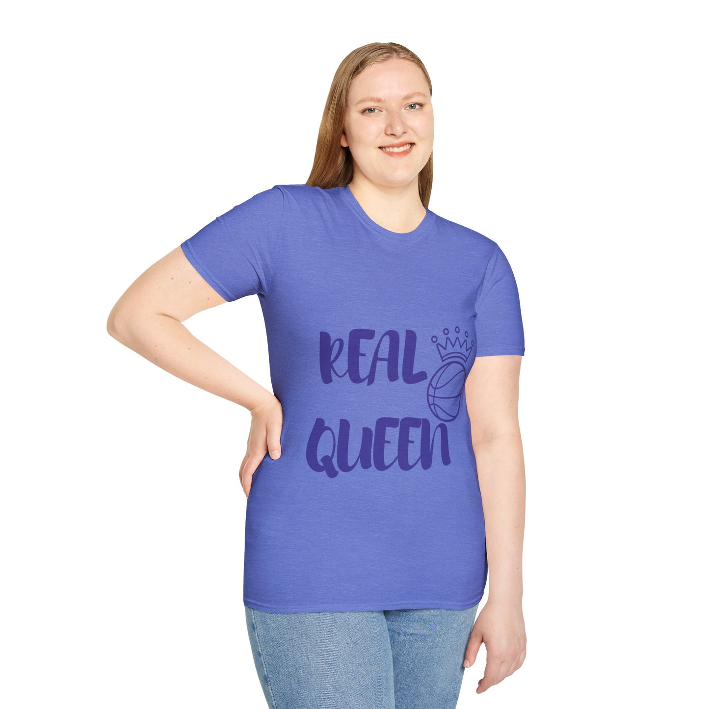 Real Queen Purple Font | Basketball Shirt | Sports Shirt | Baller Shirt | Mighty Lifestyle | Softstyle T-Shirt
