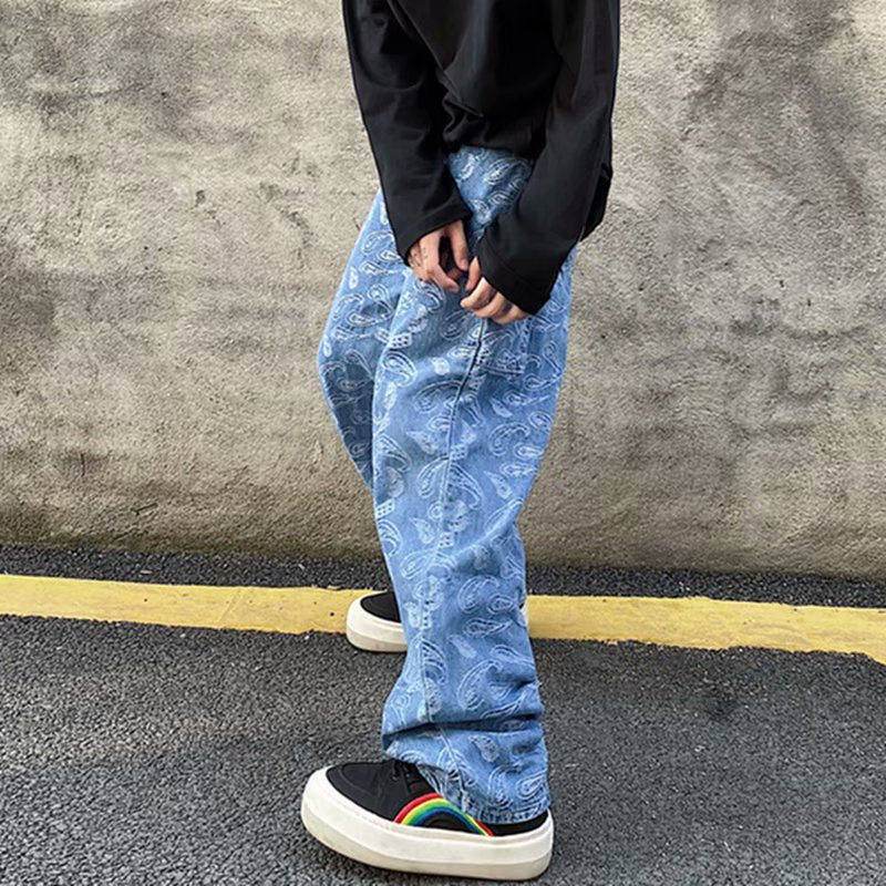 Top Dawg Men’s Streetwear Jeans – Trendy Straight-Leg Loose Fit Wide Leg Pants, Urban High-Street Denim Style for Fall & Winter | Top Dawg Jeans men's trendy straight leg loose streetwear Jean
pants trend wide leg