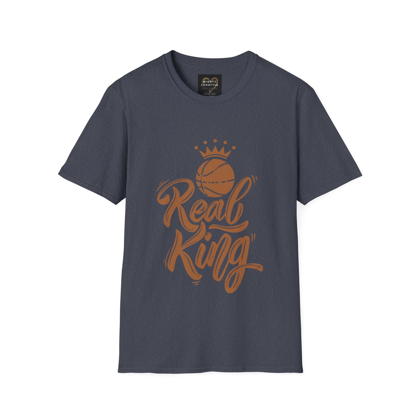 Real King | Basketball Shirt | Men’s Basketball King Shirt | Sports Shirt | Baller Shirt | Mighty Lifestyle | Softstyle T-Shirt