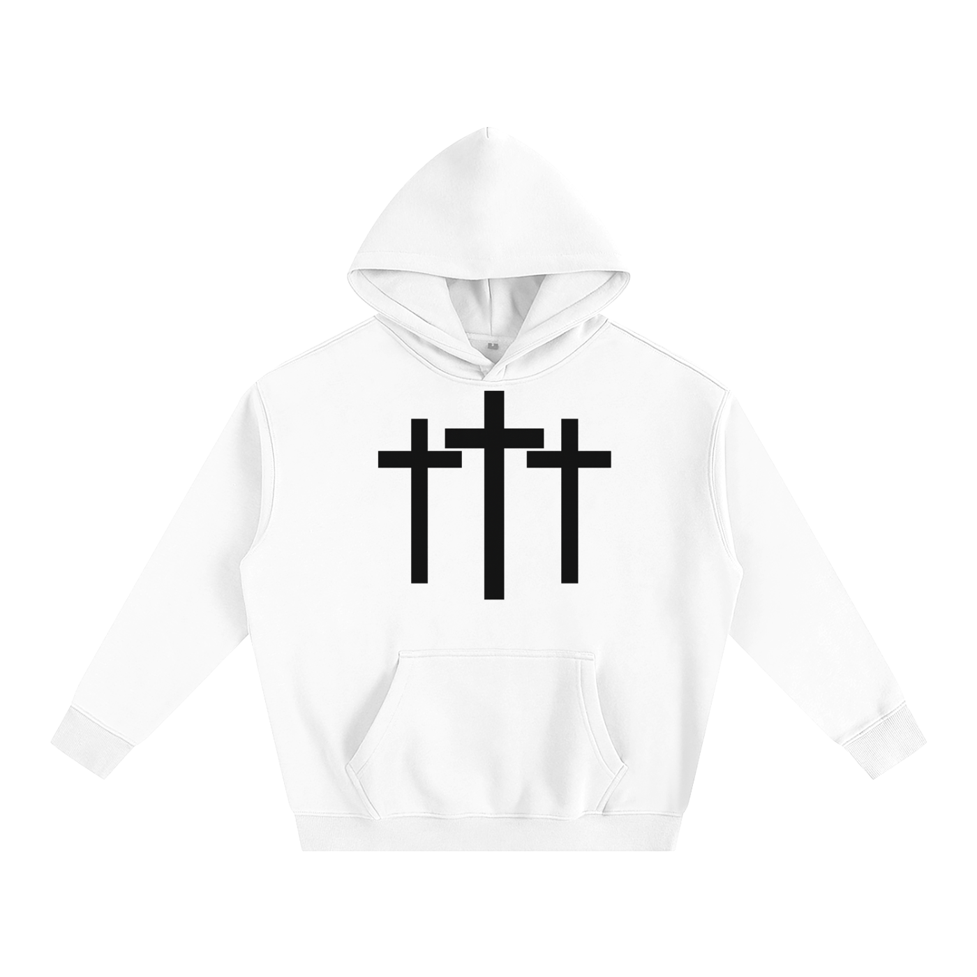 Three Cross Triple Cross Faith Based Oversize Fleeced Hoodie