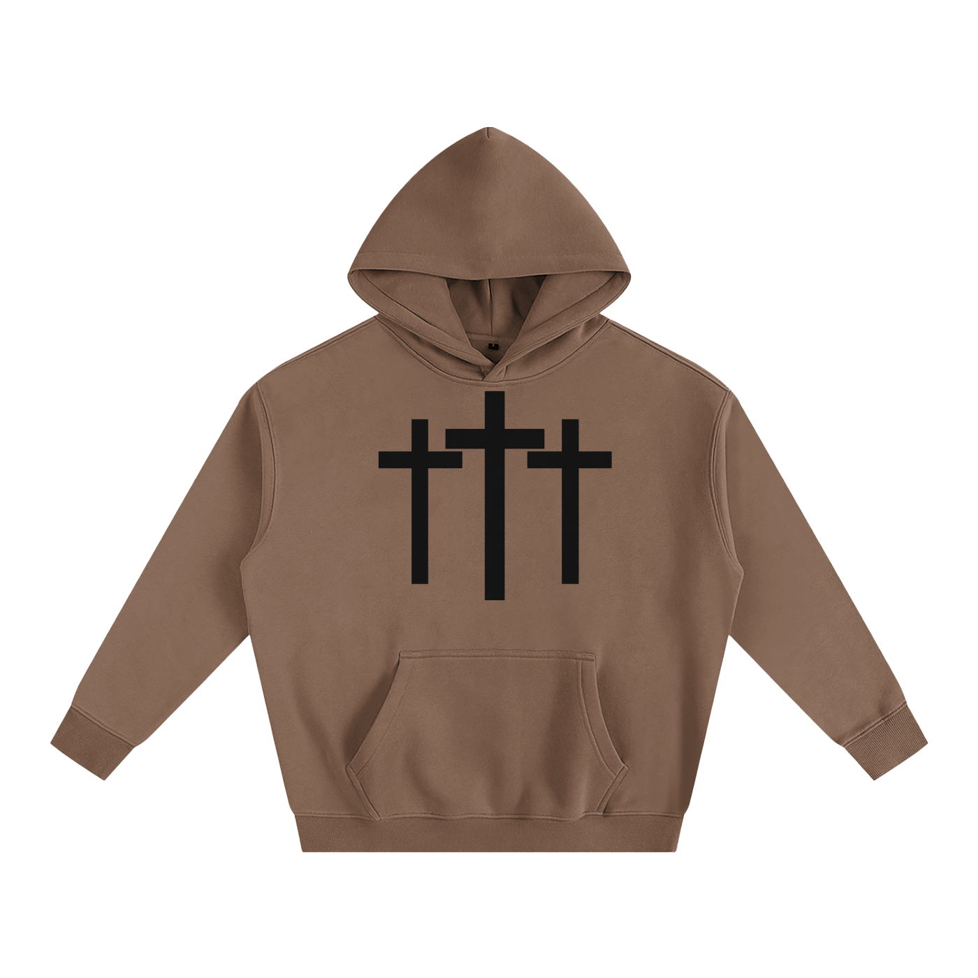 Three Cross Triple Cross Faith Based Oversize Fleeced Hoodie