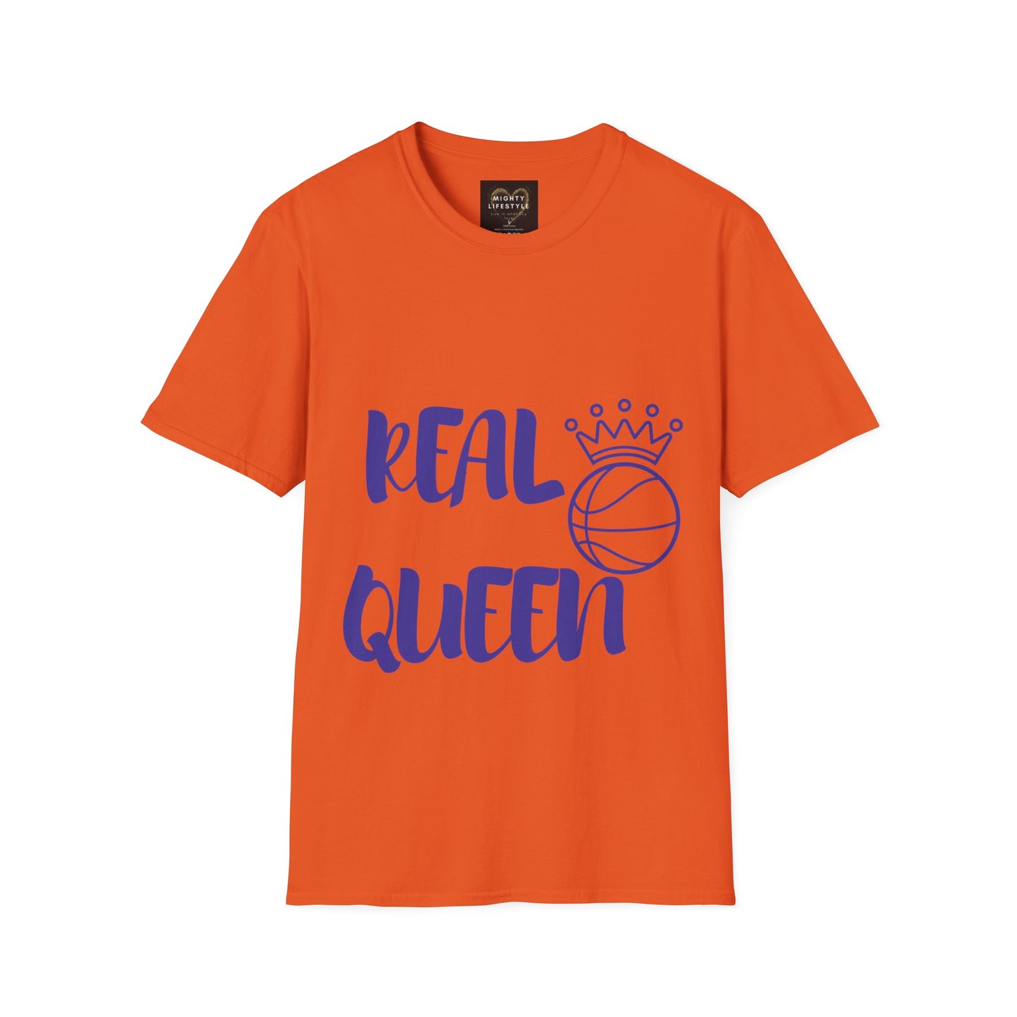 Real Queen Purple Font | Basketball Shirt | Sports Shirt | Baller Shirt | Mighty Lifestyle | Softstyle T-Shirt