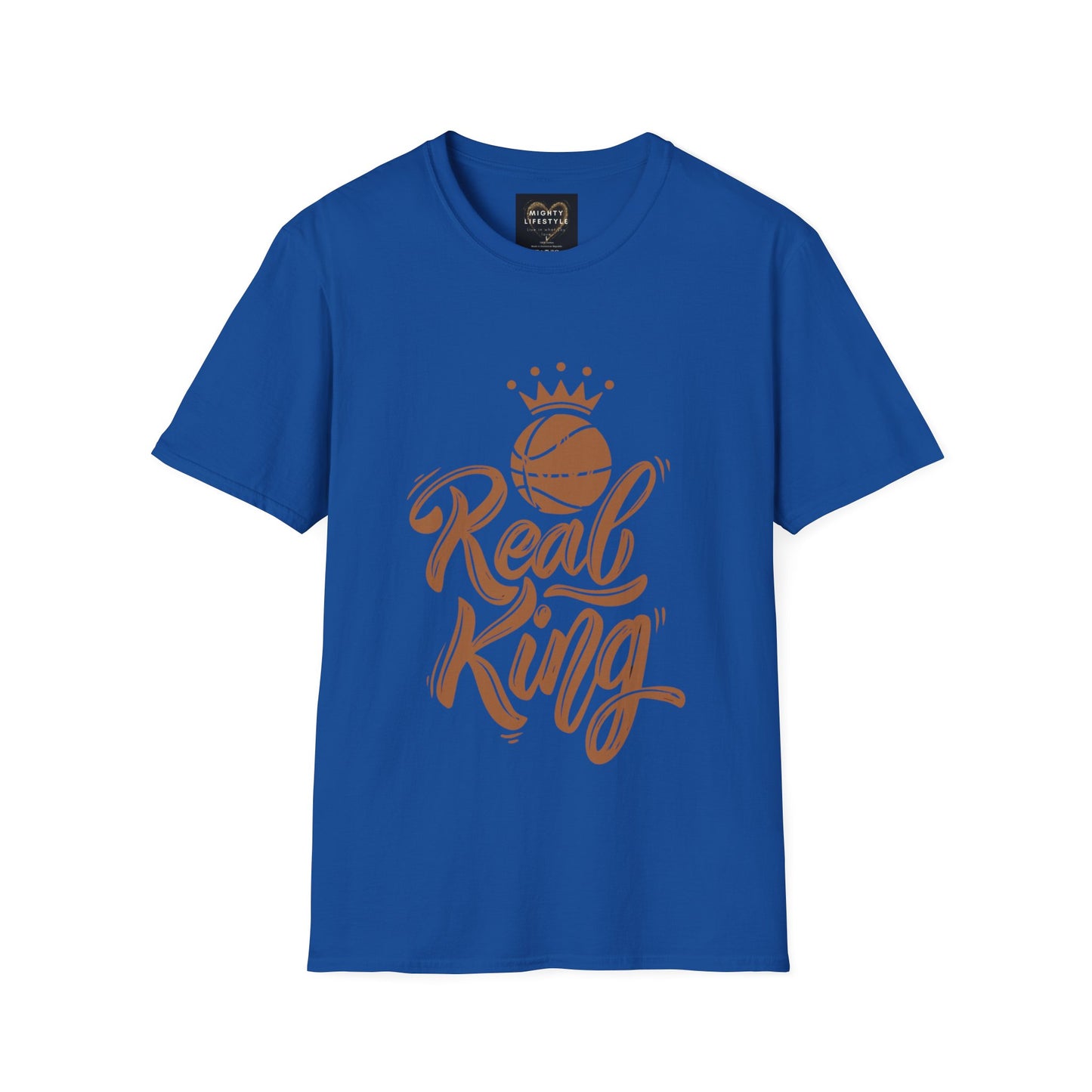 Real King | Basketball Shirt | Men’s Basketball King Shirt | Sports Shirt | Baller Shirt | Mighty Lifestyle | Softstyle T-Shirt