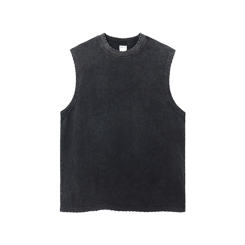 Metro Fluid Mens and Womens Clothing Wash Water Retro Vintage Vintage Batik Rubbed Hem Mens Sweetheart Tank Top Loose Bottoming