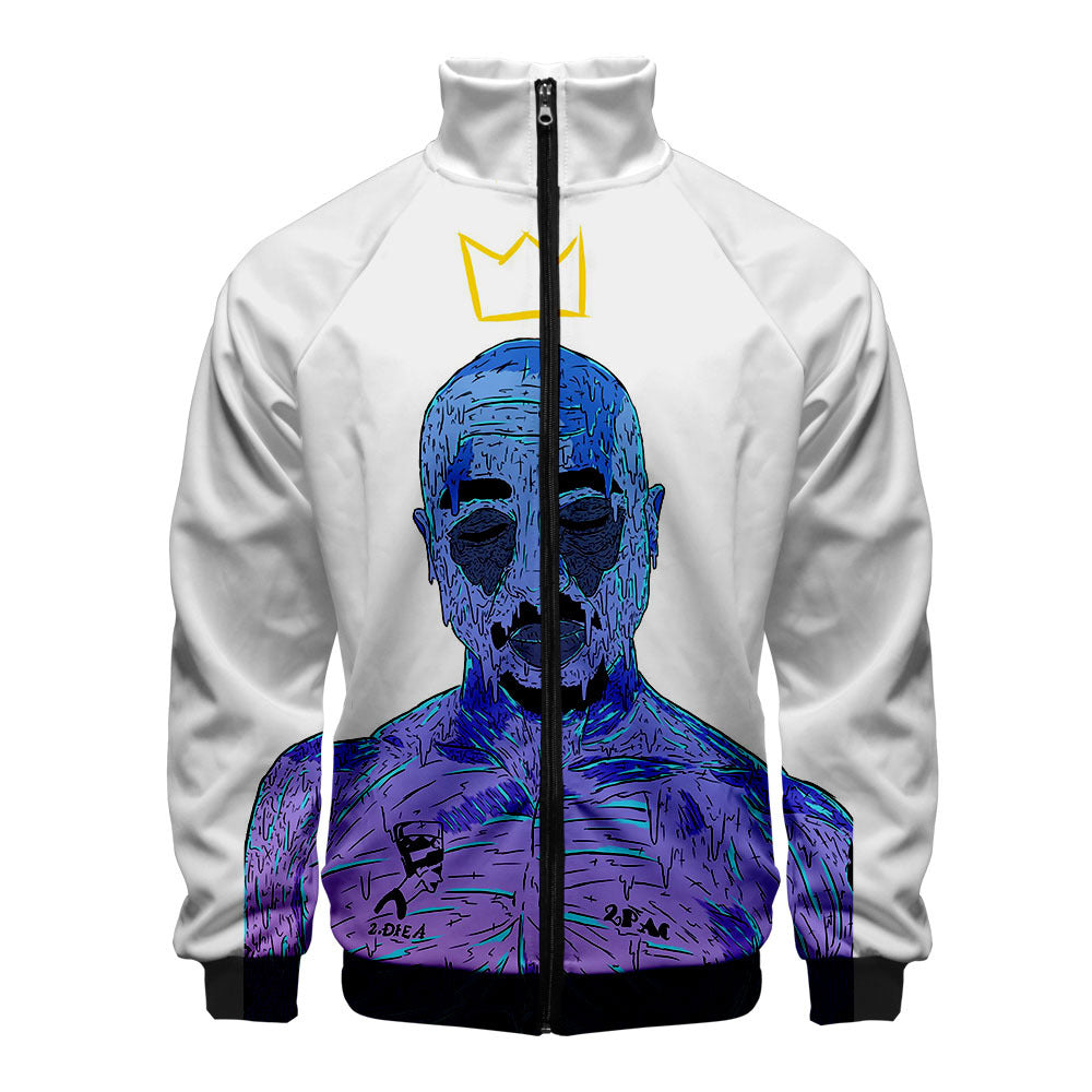 Zipper sweater 2PAC peripheral 3D color printed casual stand up collar sweatshirt Tupac 2PAC Tupac Zipper Hoodie – 3D Printed Casual Sweatshirt with Stand Collar & Hood