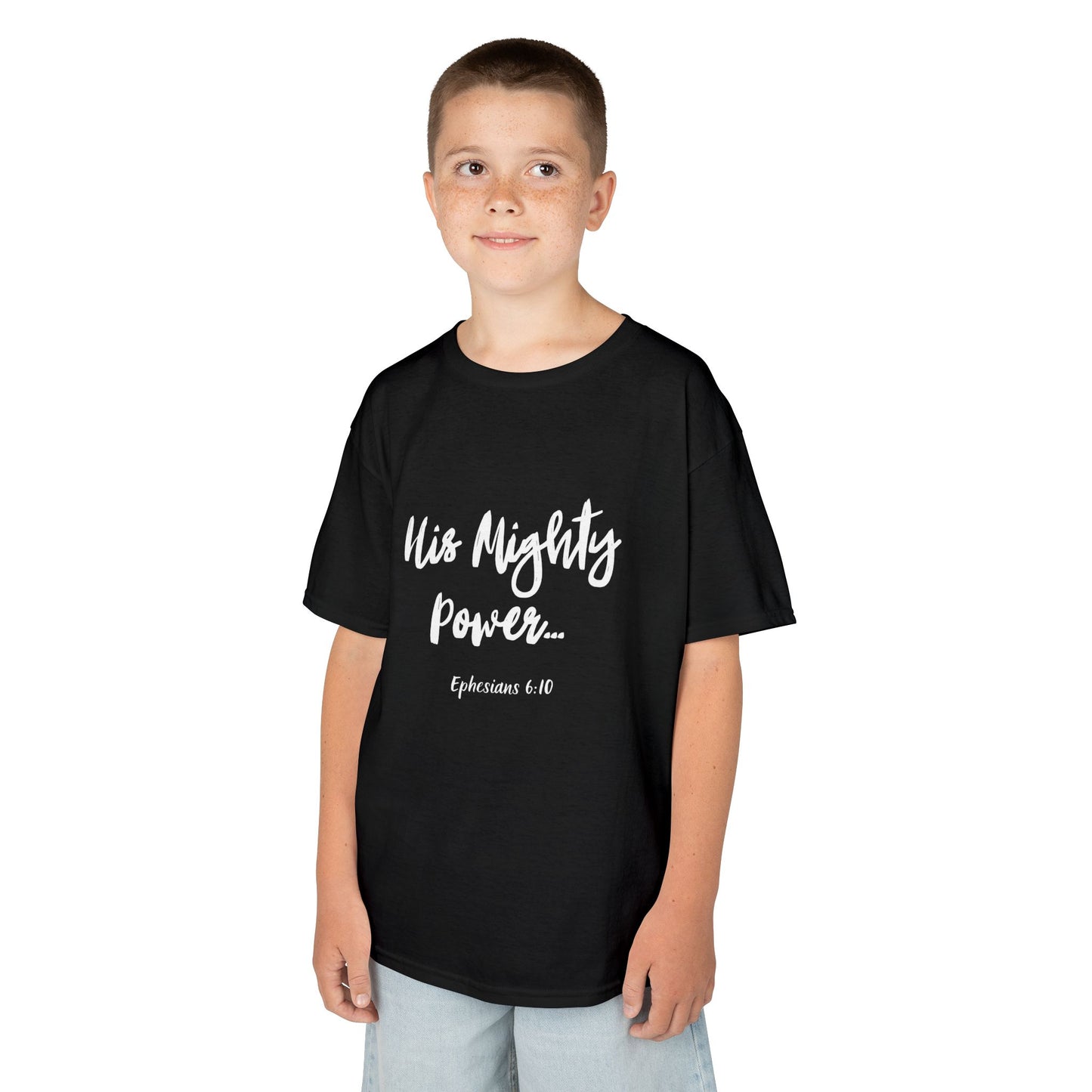 ML- “His Mighty Power" - Kids Tee, Children's Clothing, Motivational Shirt, Christian Apparel, Gift for Kids Kids Inspirational Tee