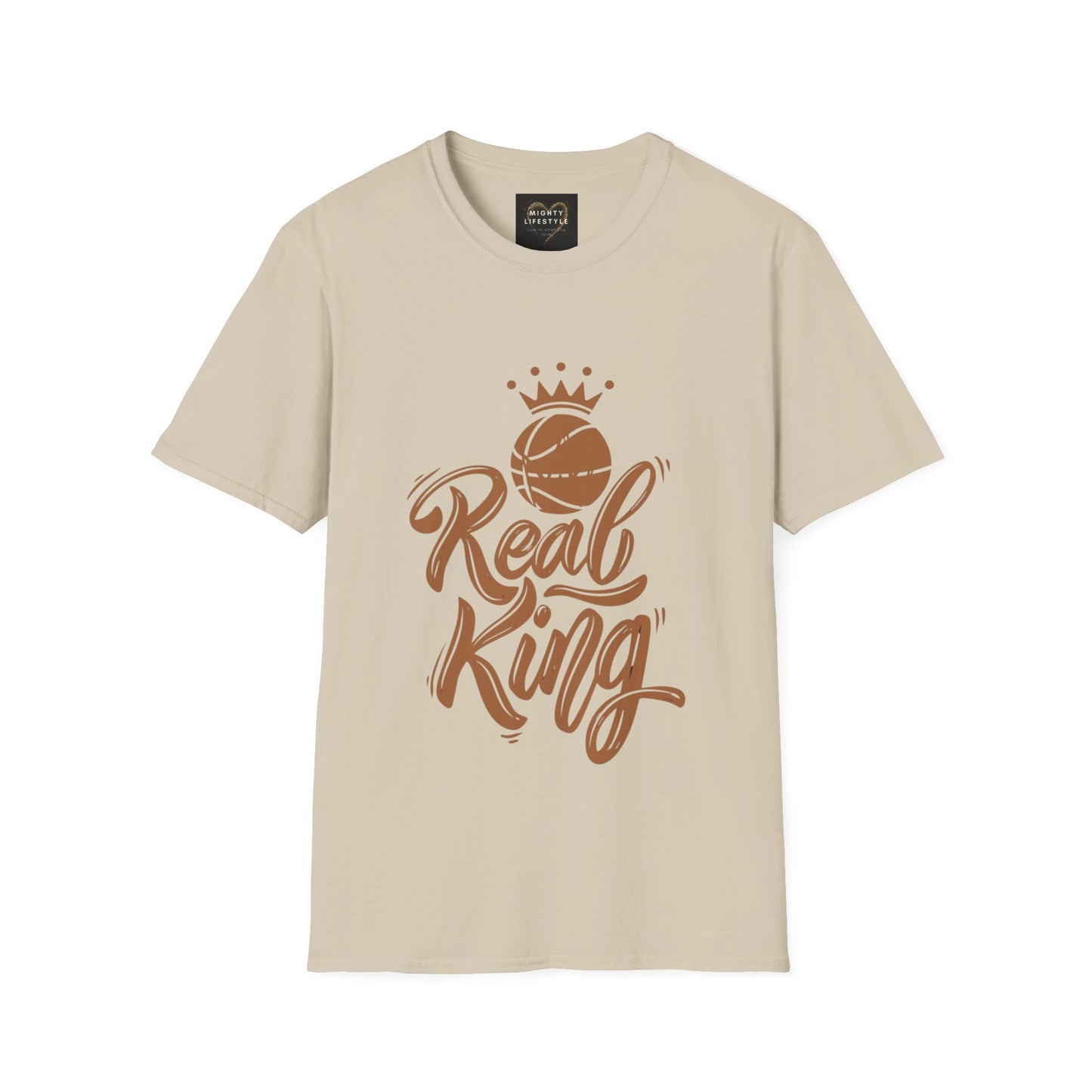 Real King | Basketball Shirt | Men’s Basketball King Shirt | Sports Shirt | Baller Shirt | Mighty Lifestyle | Softstyle T-Shirt