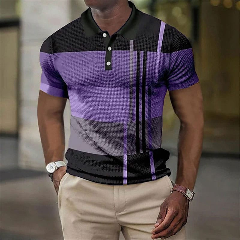The Brandon Shirt | Neutral Shirt | Fashion Men's Polo Shirt Fashion Casual Men's Short Sleeve 3D Printing Button Golf Sweatshirt