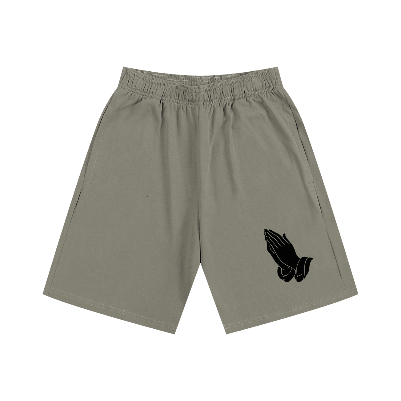 Three Cross Praying Hands Triple Cross Faith Based Shorts Essential Heavyweight Cotton Shorts