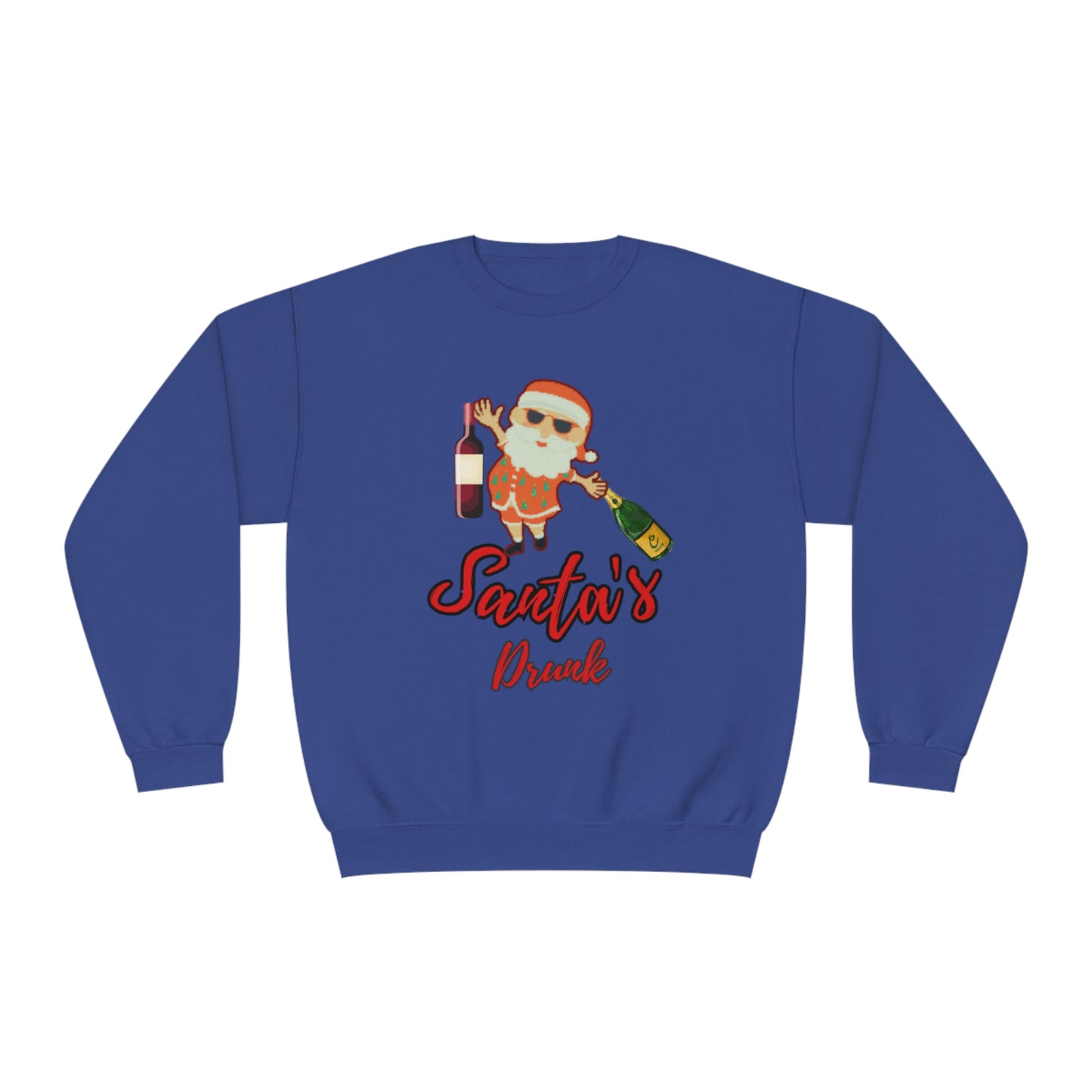 Santa Sweater, Santa's Drunk, Ugly Sweater, Ugly Holiday Sweater, Ugly Christmas Sweater, Unisex NuBlend® Crewneck Sweatshirt