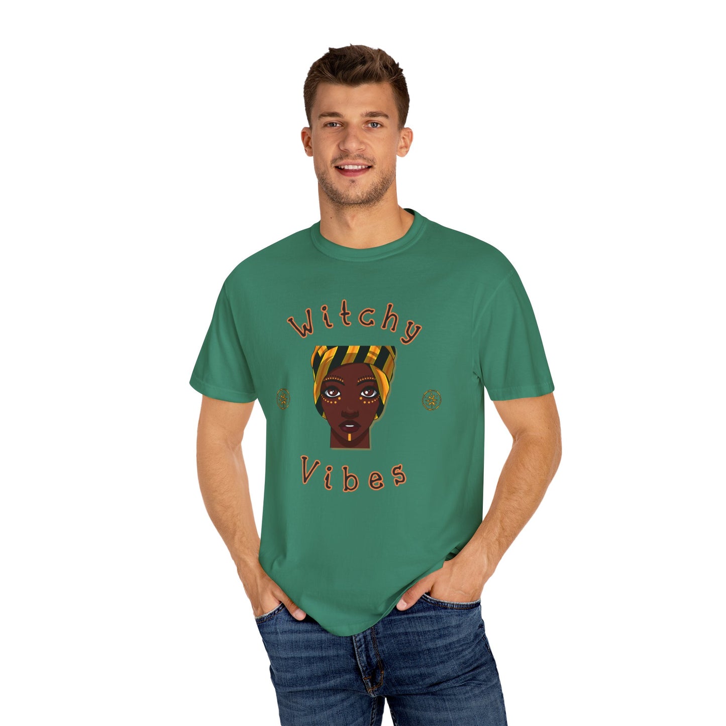 Witchy Vibes, Shaman, Halloween, Fall Shirt, Witch Shirt, Bruja Shirt, Unisex Garment-Dyed T-shirt