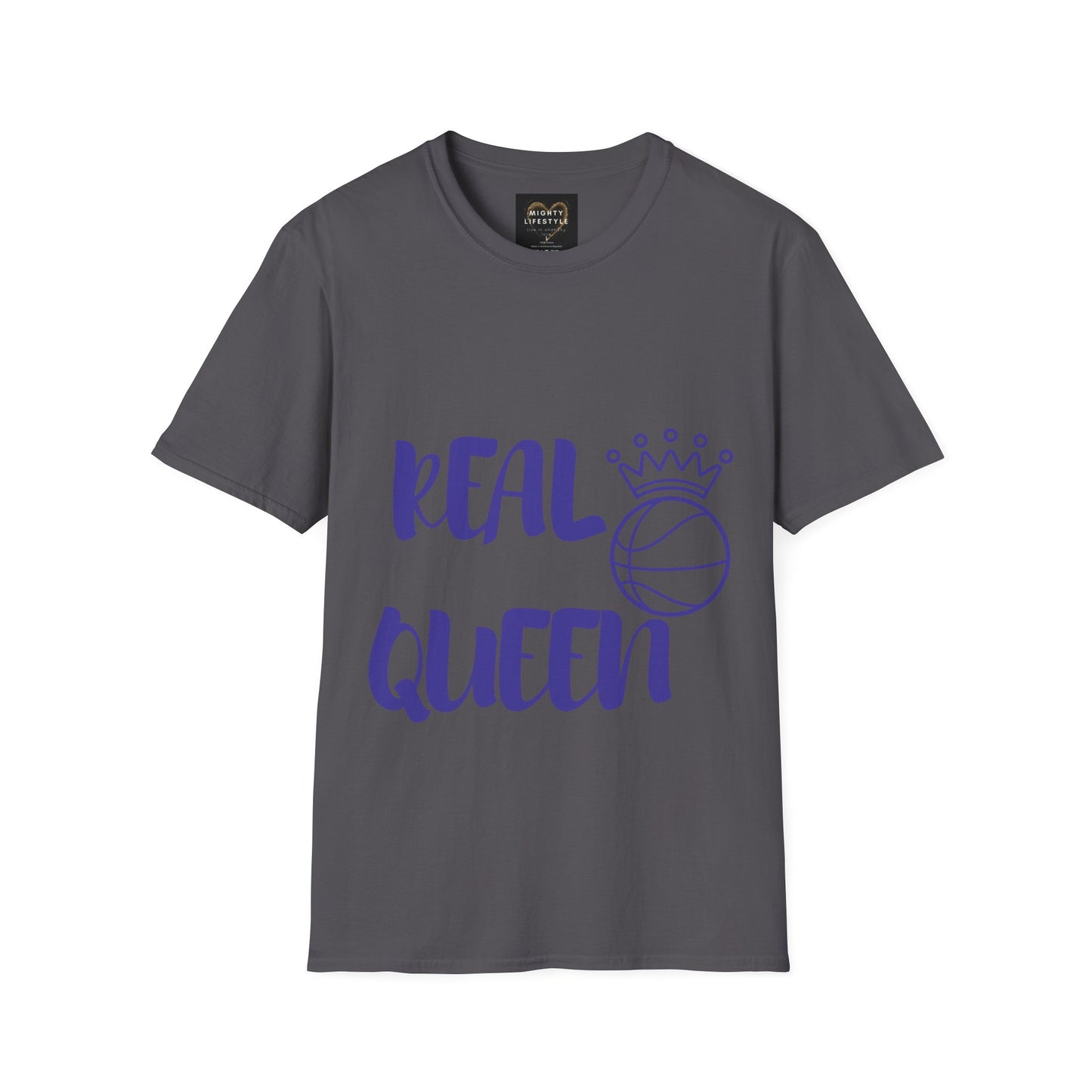 Real Queen Purple Font | Basketball Shirt | Sports Shirt | Baller Shirt | Mighty Lifestyle | Softstyle T-Shirt
