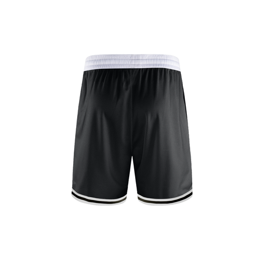 Less Talk More Action Classic Stripe Trim Basketball Shorts, Less talk more action shorts, motivational basketball shorts, stripe trim basketball shorts, mens basketball shorts, black basketball shorts, gym shorts men, workout shorts men, breathable sport