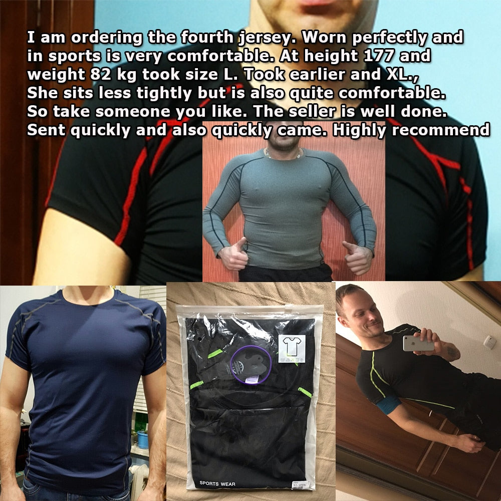Men’s Quick-Dry Compression Sport Shirt – Running, Fitness, Soccer, Basketball & Gym Jersey