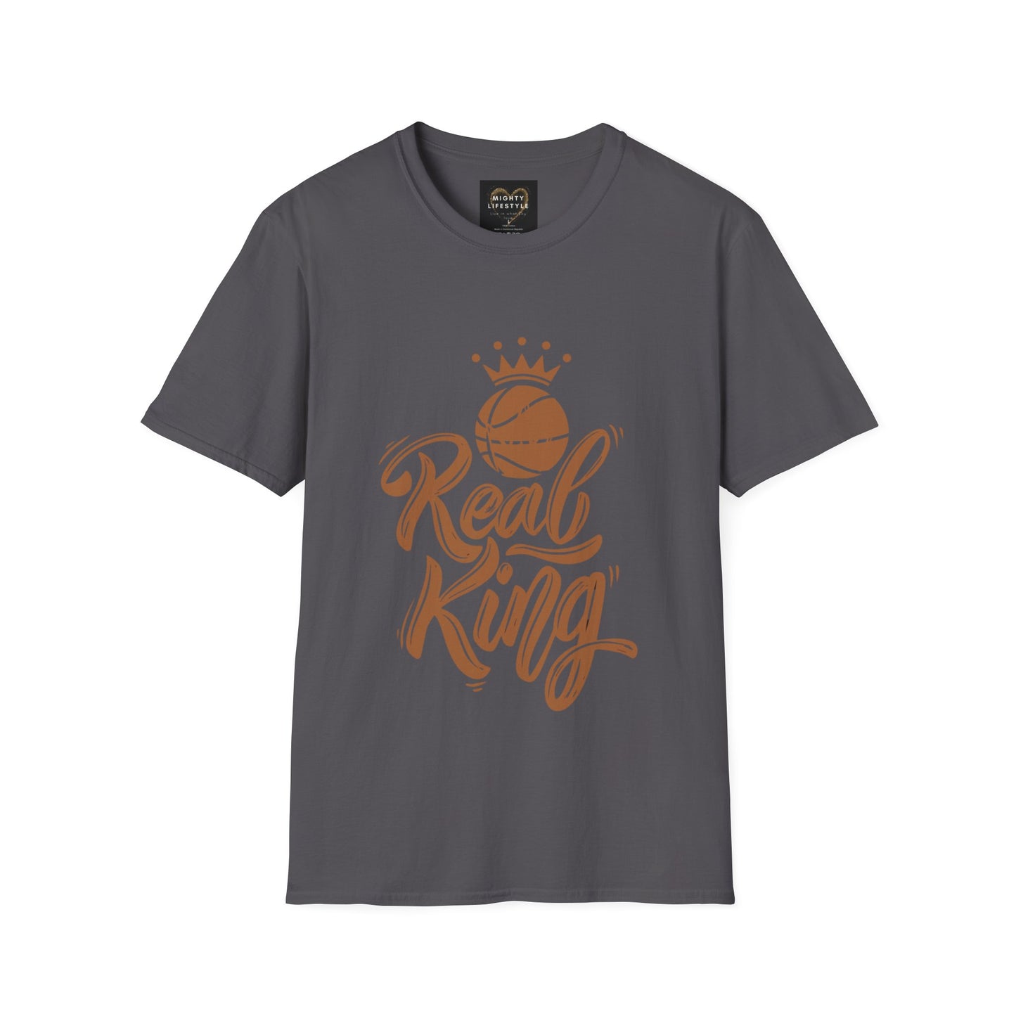 Real King | Basketball Shirt | Men’s Basketball King Shirt | Sports Shirt | Baller Shirt | Mighty Lifestyle | Softstyle T-Shirt