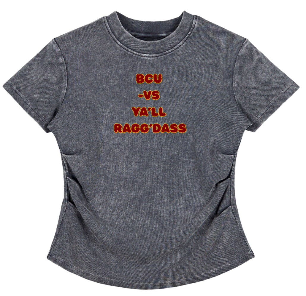 BCU Shirt Bethune Cookman University Vintage Washed Bodycon Cotton T-Shirt | Ragg’Dass
