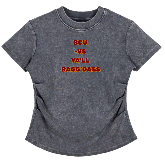 BCU Shirt Bethune Cookman University Vintage Washed Bodycon Cotton T-Shirt