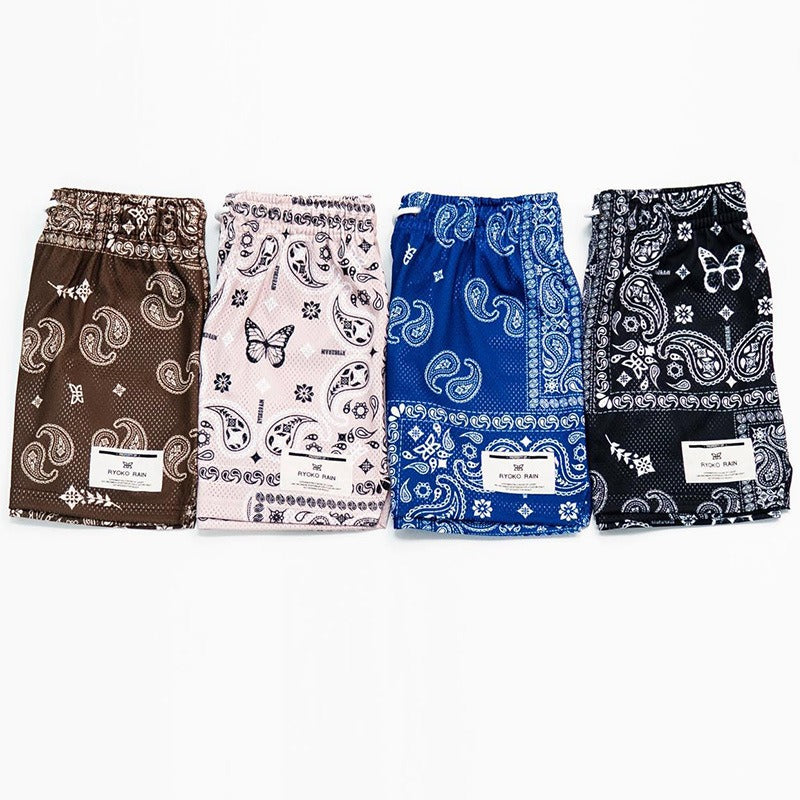 ML Patterned Basketball Shorts | Paisley American Sports Shorts – Trendy, Breathable, Game-Ready Style | Trendy casual sports shorts