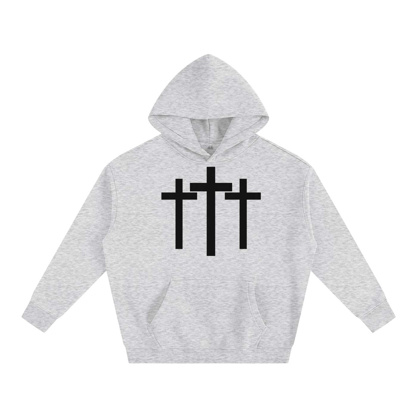 Three Cross Triple Cross Faith Based Oversize Fleeced Hoodie