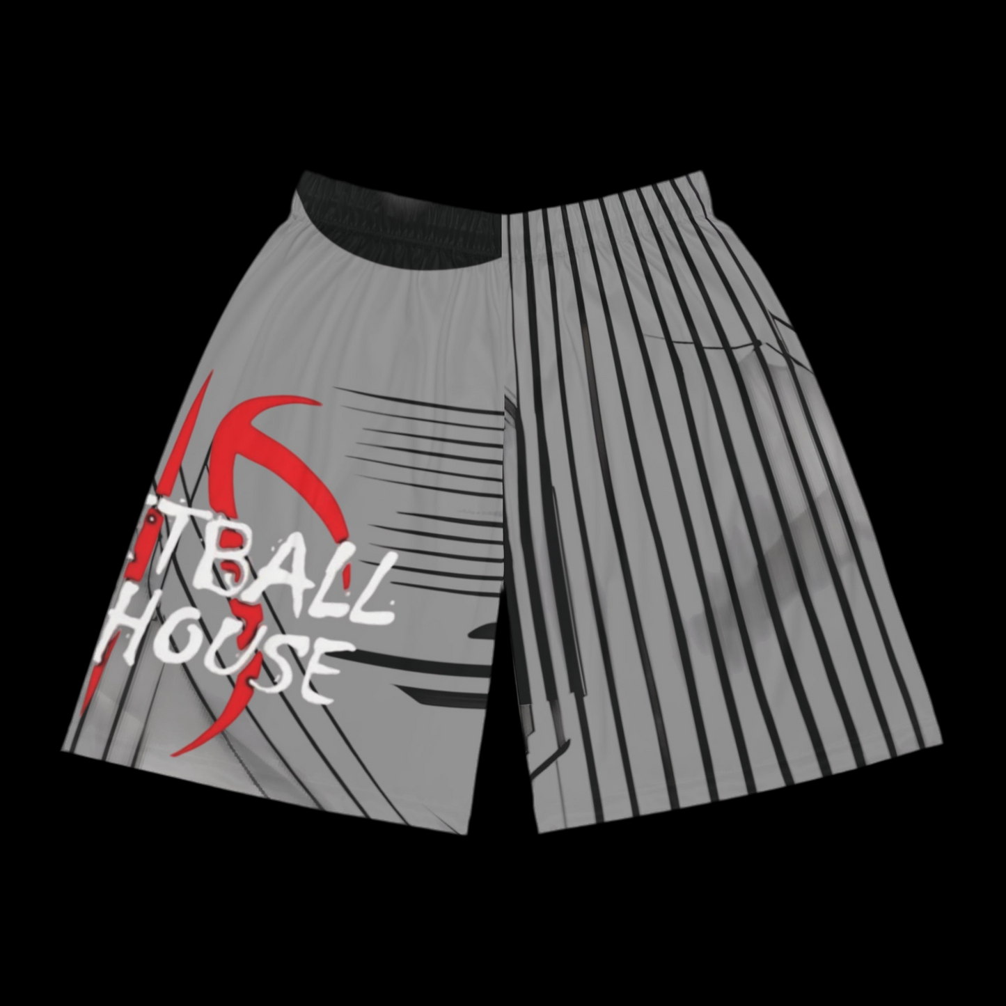 Gray BW Sleek Basketball Shorts for Athletic Performance - 'Basketball Warehouse' Design