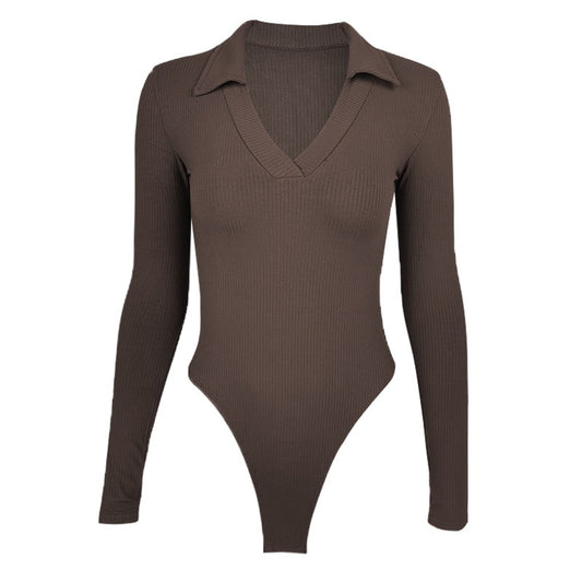 The Lolita Body Suit | Sexy Polo Collar Long Sleeve | One Piece Undercoat