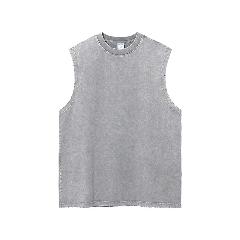 Metro Fluid Mens and Womens Clothing Wash Water Retro Vintage Vintage Batik Rubbed Hem Mens Sweetheart Tank Top Loose Bottoming