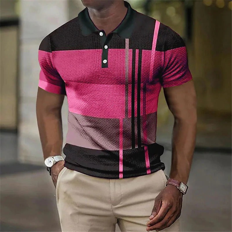 The Brandon Shirt | Neutral Shirt | Fashion Men's Polo Shirt Fashion Casual Men's Short Sleeve 3D Printing Button Golf Sweatshirt