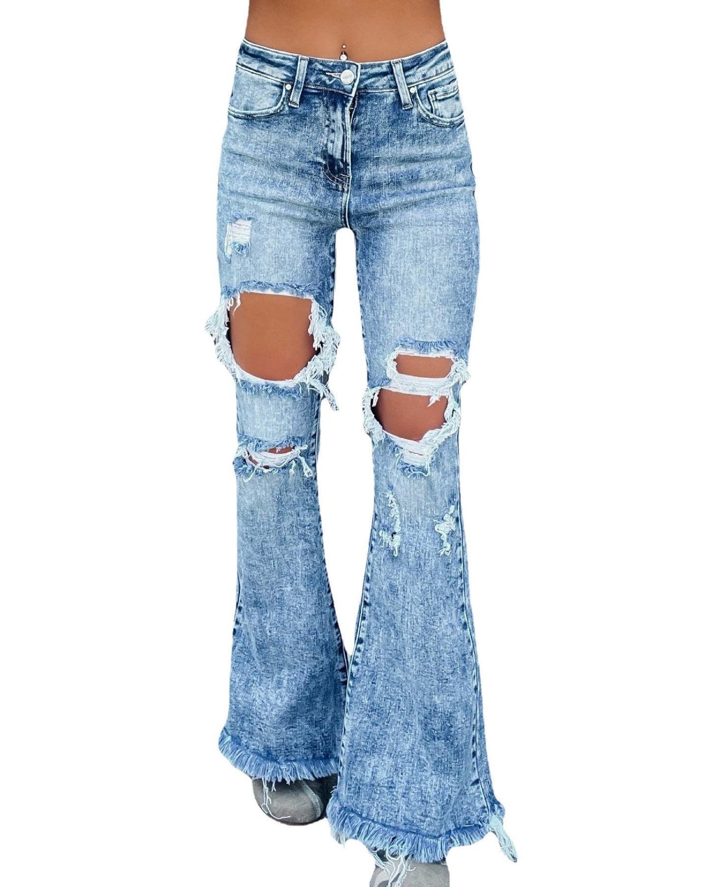Urban Baddie Distressed Tassel Jeans for Women – Speed Streetwear Broken Denim