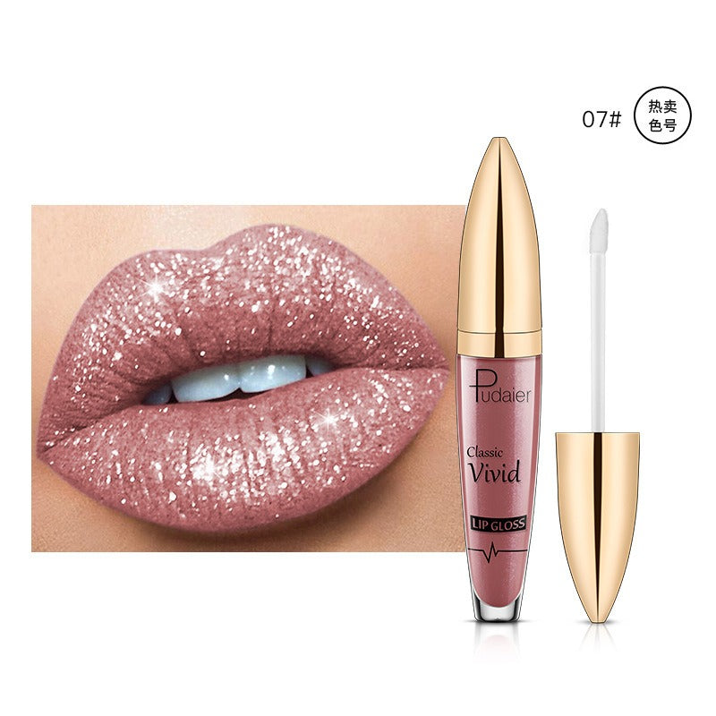 Lucky Lucy Lips | 18 Colors Shiny Lip Gloss for Women Long Lasting Matte Glitter Liquid Lipstick Diamond Shiny Lip Gloss Waterproof Lip Makeup