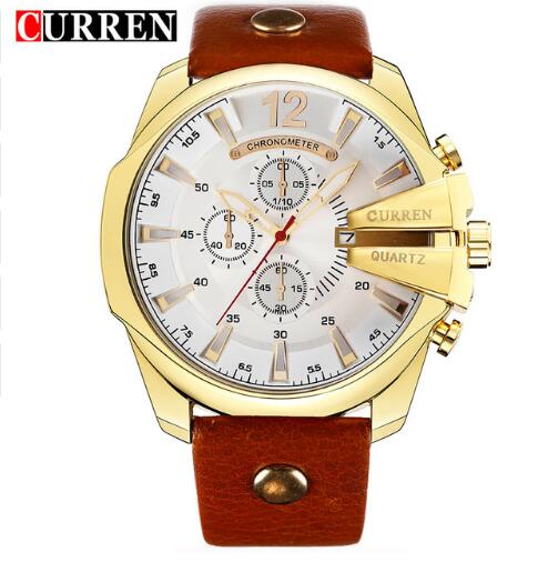 CURREN Men Quartz Watches | CURREN Men’s Luxury Quartz Watch – Leather Band Chronograph Style Wristwatch, Waterproof Fashion Timepiece for Casual & Business Wear