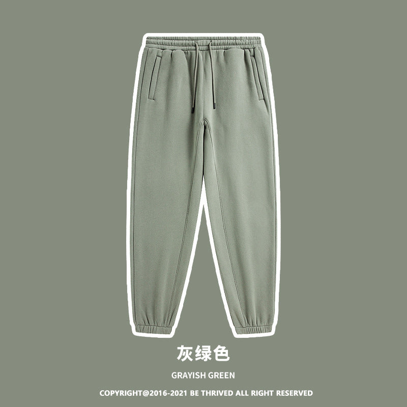 ML Trendy Sleet Two Piece, Autumn And Winter Fleece Thickened Hooded Solid Color Sweater Sweatpants Hoodie Couple Suit