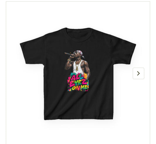Hip Hop Kids Tee, Nostalgia Vintage Streetwear, Music Lover Gift, All Eyez on Me, Birthday Shirt, Ages 5-12, Graphic T-Shirt, Retro Urban