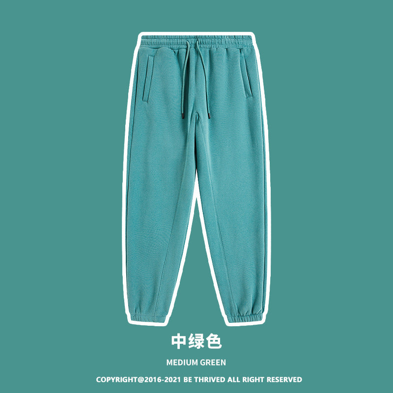 ML Trendy Sleet Two Piece, Autumn And Winter Fleece Thickened Hooded Solid Color Sweater Sweatpants Hoodie Couple Suit