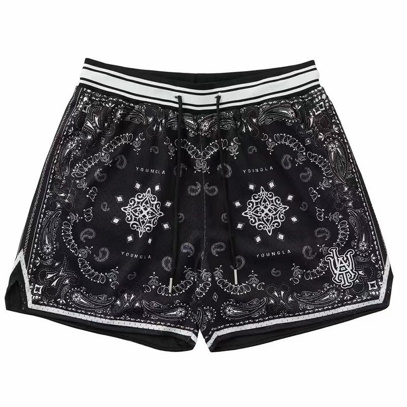 ML Basketball Shorts Quick Dry | Quick drying Paisley breathable running fitness basketball shorts