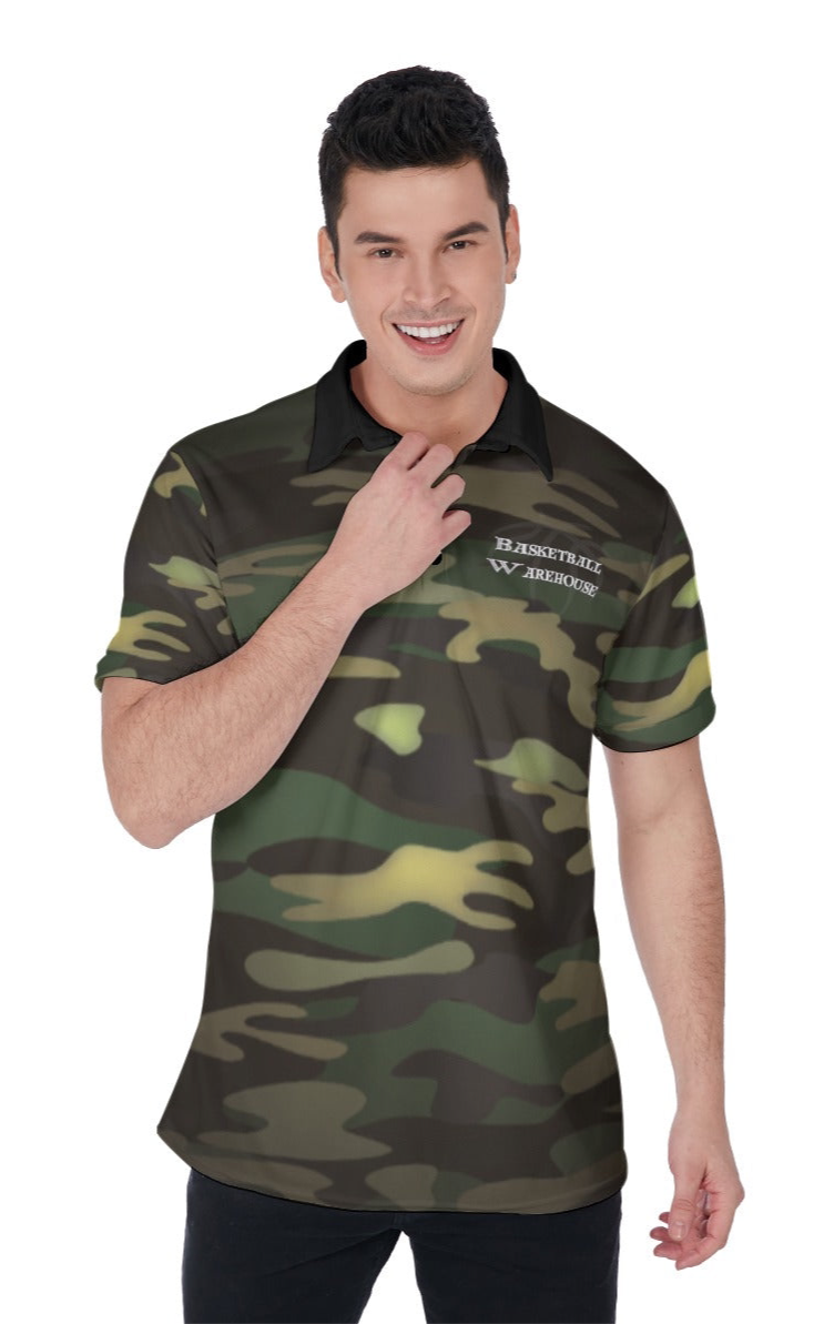 BW Army Fatigue Print Men’s Polo Shirt – Breathable Golf & Casual Sportswear