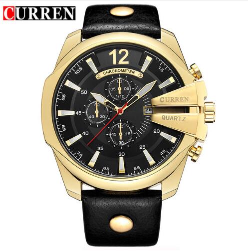 CURREN Men Quartz Watches | CURREN Men’s Luxury Quartz Watch – Leather Band Chronograph Style Wristwatch, Waterproof Fashion Timepiece for Casual & Business Wear