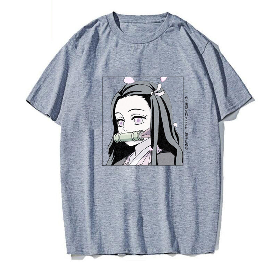 Demon Slayer Anime T-Shirt – Nezuko Print Short Sleeve Top for Men & Women, Japanese Streetwear Graphic Tee, Casual Cosplay Anime Shirt in Multiple Colors
Demon Slayer Anime Print Short Sleeve Top