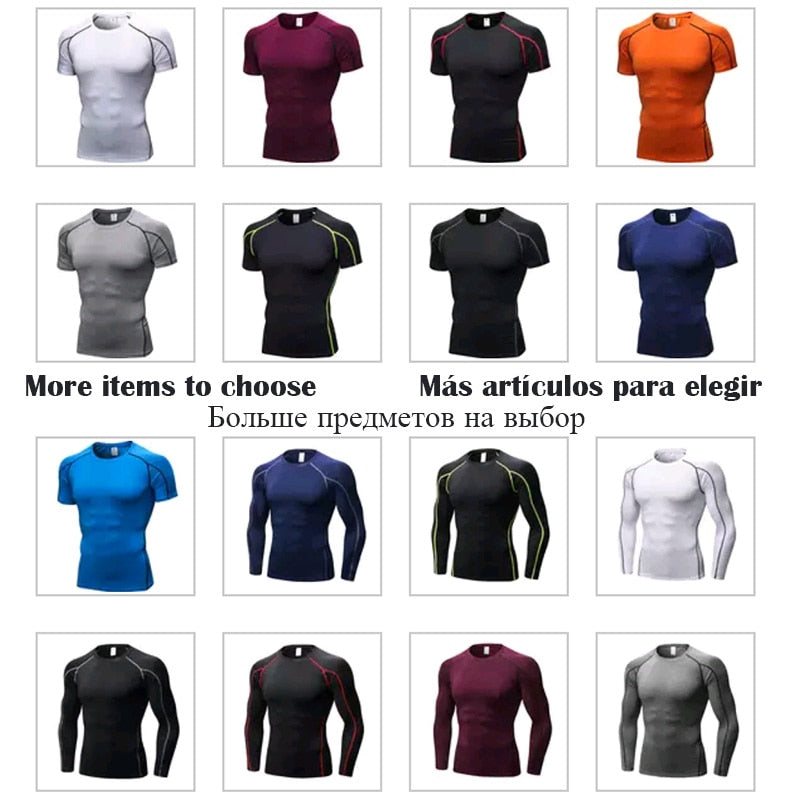 Men’s Quick-Dry Compression Sport Shirt – Running, Fitness, Soccer, Basketball & Gym Jersey