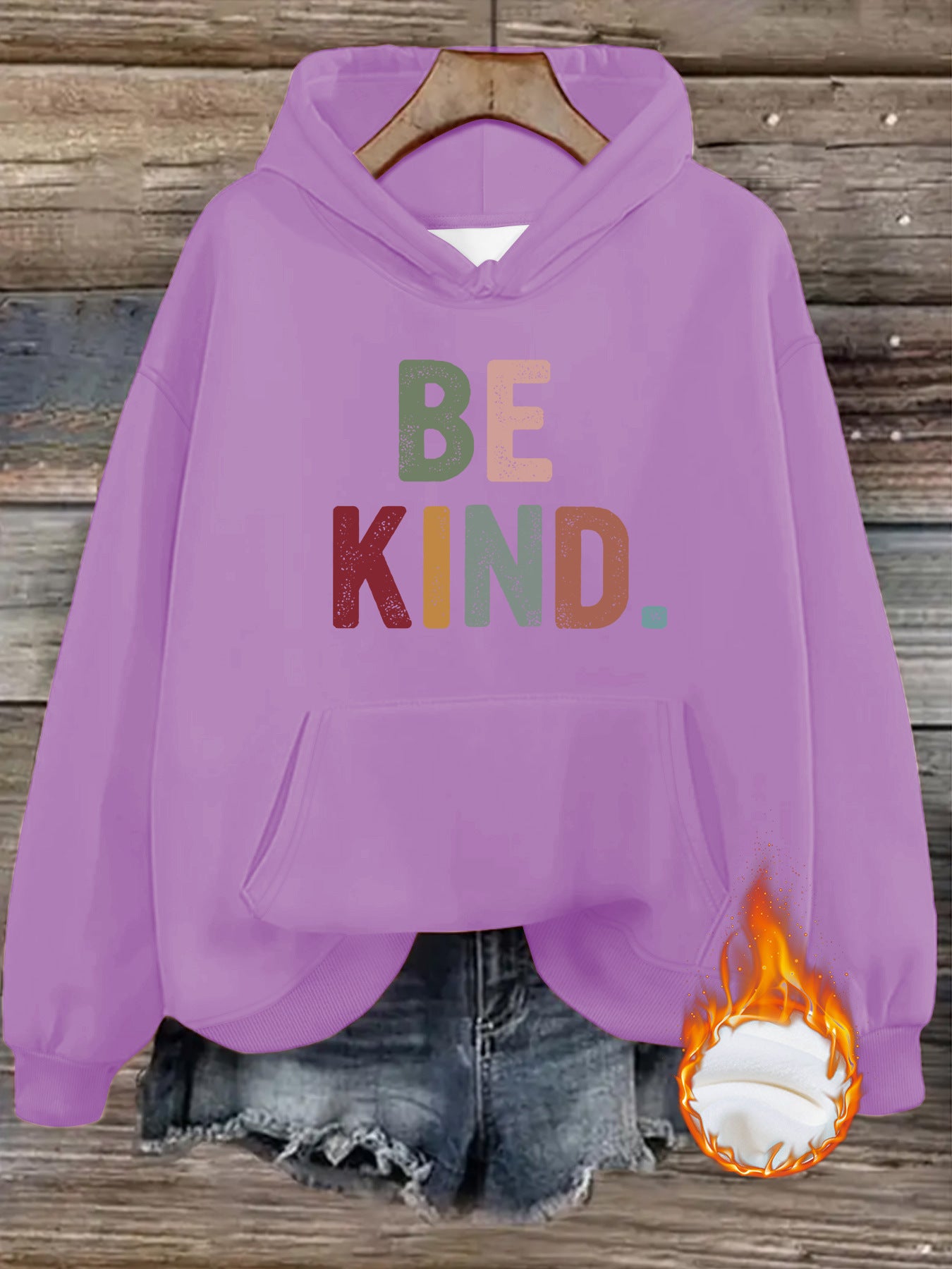 Be Kind Hoodie – Inspirational Kindness Hoodie for Women | Cozy Fleece Streetwear Pullover with Lantern Sleeves & Kangaroo Pocket | Mid-Length Casual Hoodie in Multiple Colors (S–XXL)