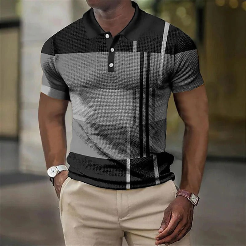 The Brandon Shirt | Neutral Shirt | Fashion Men's Polo Shirt Fashion Casual Men's Short Sleeve 3D Printing Button Golf Sweatshirt