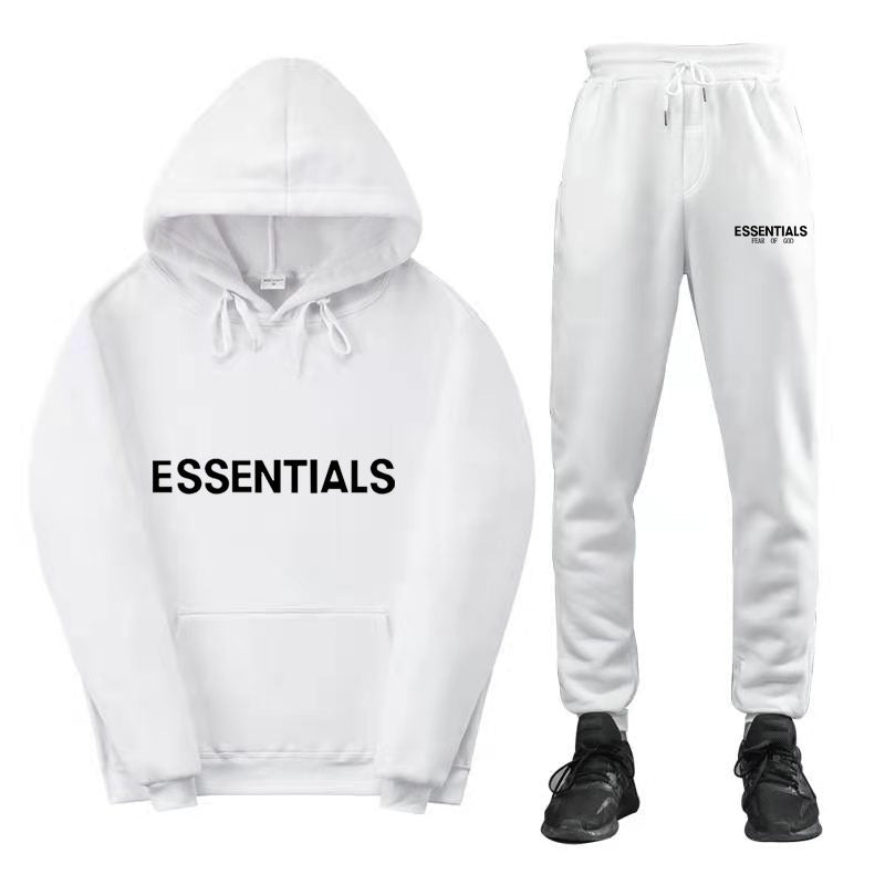 TikTok Viral Essentials-Style Hoodie Set – Oversized Streetwear Sweatsuit for Men & Women | High-Quality Pullover + Sweatpants Tracksuit ESSENTIALS couple suit sweatshirt men and women double line high street fashion brand autumn and winter two-piece suit