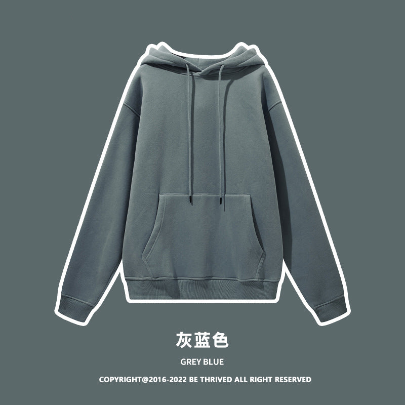 ML Trendy Sleet Two Piece, Autumn And Winter Fleece Thickened Hooded Solid Color Sweater Sweatpants Hoodie Couple Suit