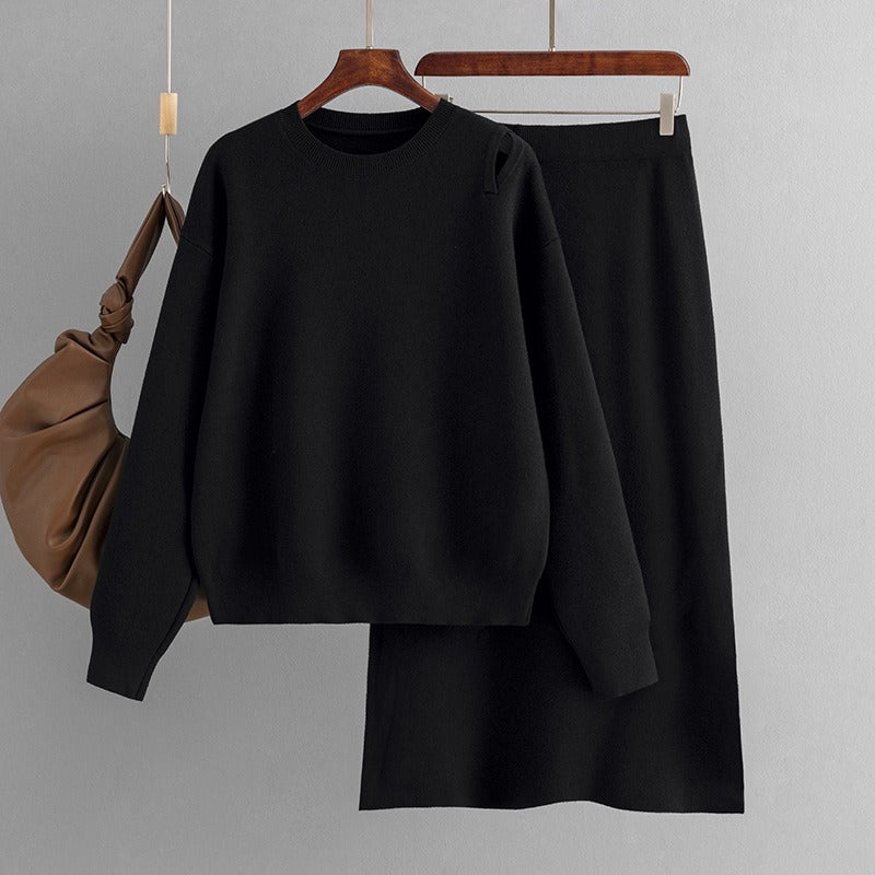 Nicola Sweater Skirt Set | Two Pieces Outfit Women Casual 2 Piece Knit Sweater Skirt Sets Knitted Women Clothing Career Set Office Set Travel Set