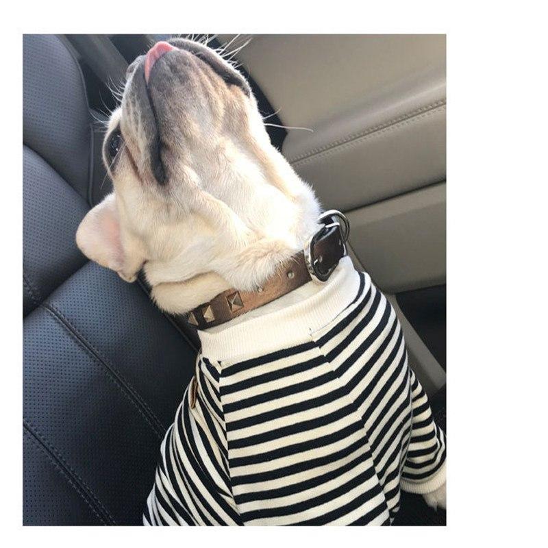 Minimalist, Neutral colors, pet clothing round neck striped terry sweater cow dog clothes