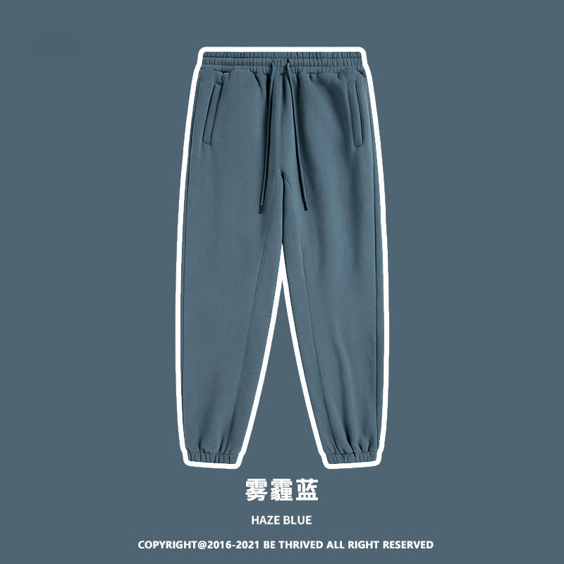 ML Trendy Sleet Two Piece, Autumn And Winter Fleece Thickened Hooded Solid Color Sweater Sweatpants Hoodie Couple Suit
