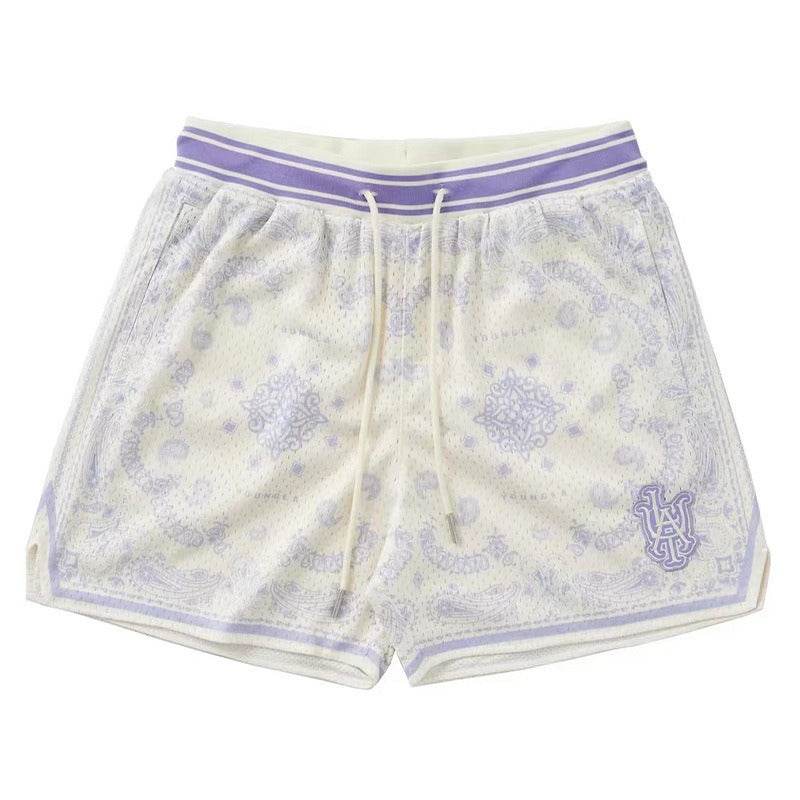 ML Basketball Shorts Quick Dry | Quick drying Paisley breathable running fitness basketball shorts