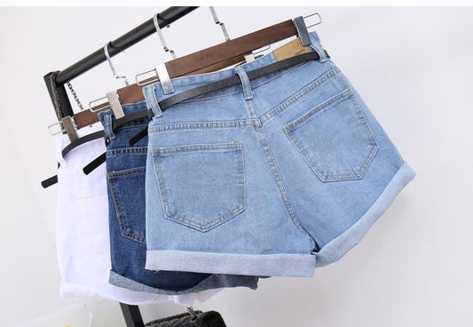 Classico High Waist Women Jeans Denim Shorts Pockets Casual Short Jeans Cotton Slim Feminine Clothing Shorts | High Waist Denim Shorts for Women – Casual Slim Fit Jean Shorts with Pockets